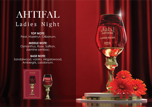 Anfar 1950 Ahtifal Ladies Night Eau de Parfum fragrance notes: top, heart and base notes