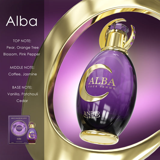 Anfar 1950 Alba Pour Femme Eau de Parfum fragrance notes: top, heart and base notes