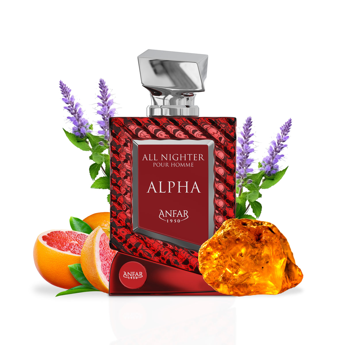 Anfar 1950 All Nighter Alpha Pour Homme bottle with fragrance notes
