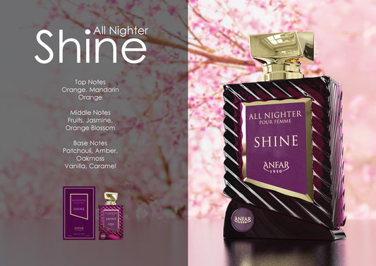 Anfar 1950 All Nighter Shine Pour Femme Eau de Parfum fragrance notes: top, heart and base notes