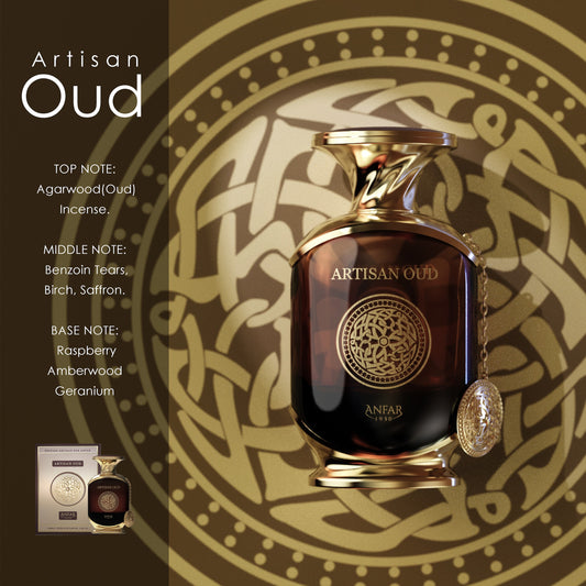 Anfar 1950 Artisan Oud Eau de Parfum fragrance notes: top, heart and base notes