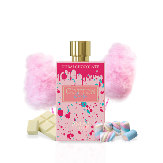 Anfar 1950 Cotton Candy bottle with fragrance notes