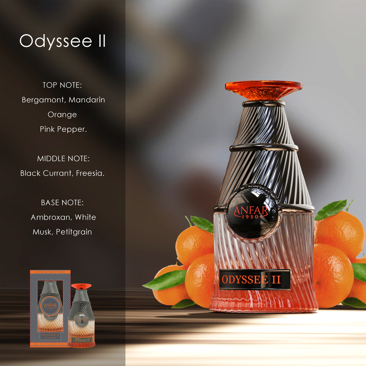 Anfar 1950 Dynasty II (Odyssee II) fragrance notes: top, heart and base notes