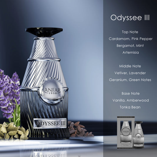 Anfar 1950 Dynasty III (Odyssee III) fragrance notes: top, heart and base notes