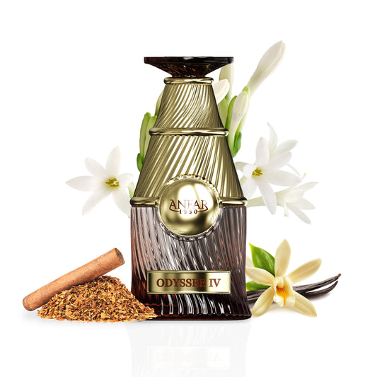 Anfar 1950 Dynasty IV bottle with fragrance notes