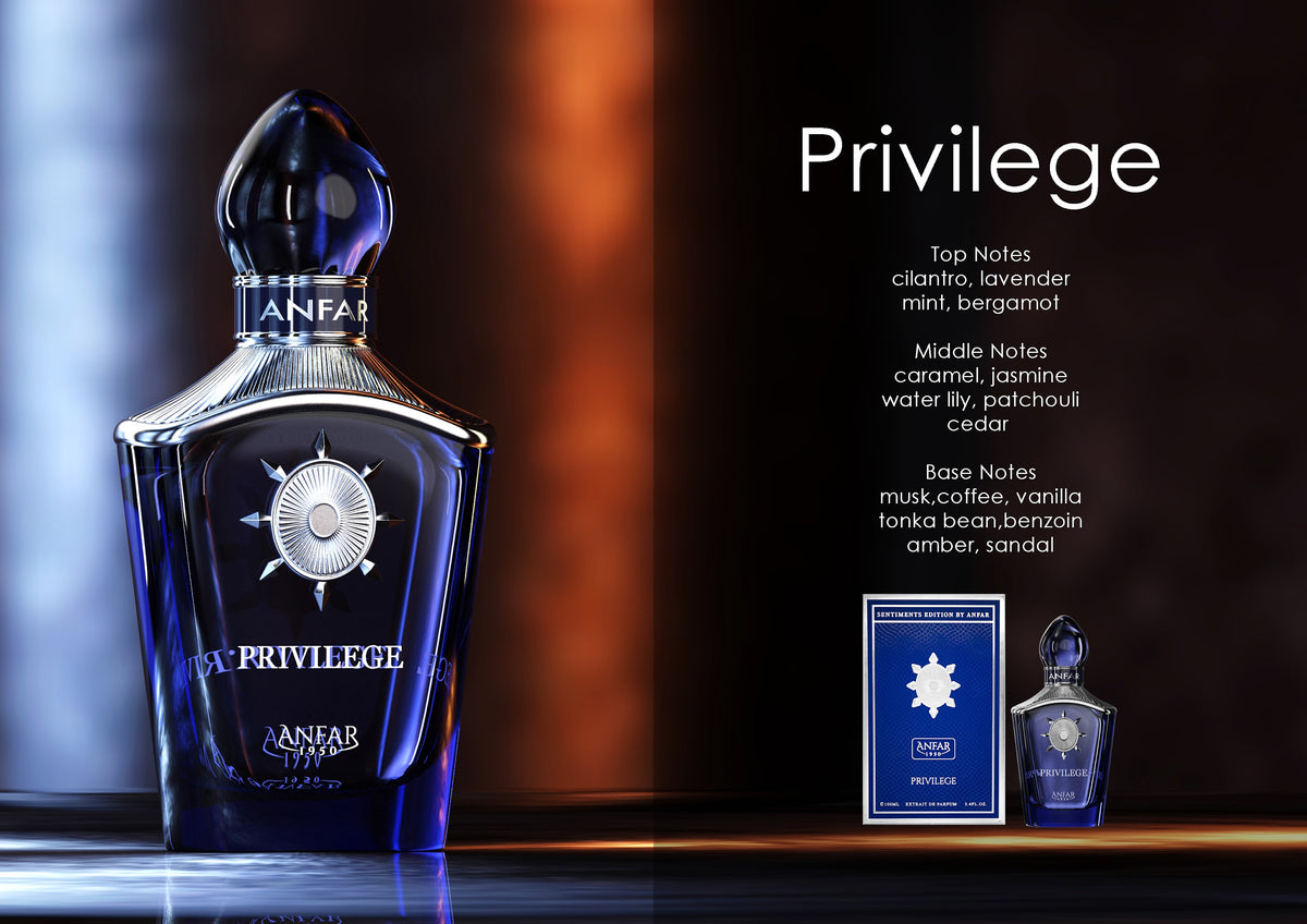 Anfar 1950 Privilege Eau de Parfum fragrance notes: top, heart and base notes