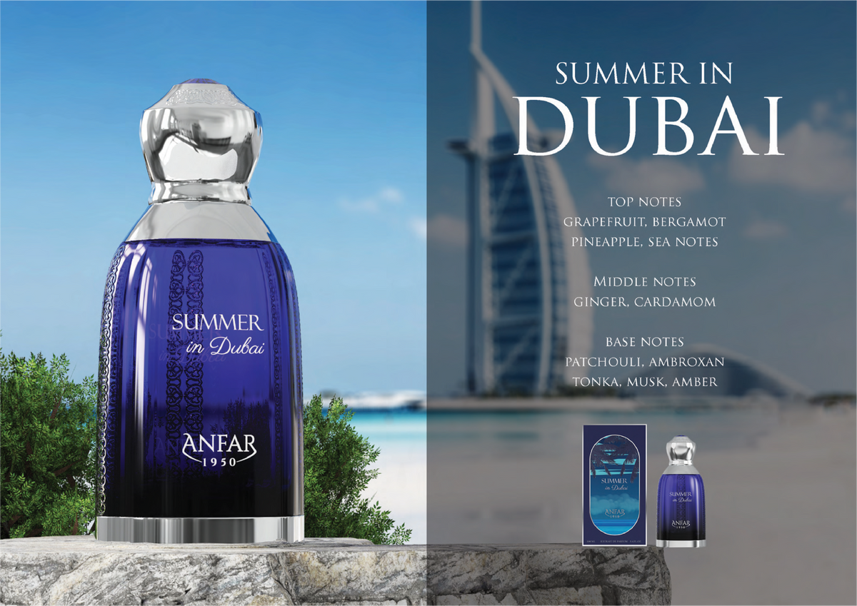 Anfar 1950 Summer in Dubai Eau de Parfum fragrance notes: top, heart and base notes