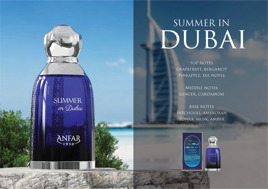 Anfar 1950 Summer in Dubai Eau de Parfum fragrance notes: top, heart and base notes