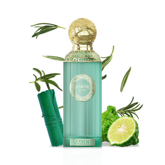 Anfar 1950 Vague bottle with fragrance notes