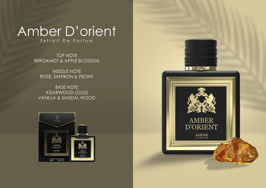 Anfar London Amber d'Orient Extrait de Parfum fragrance notes: top, heart and base notes