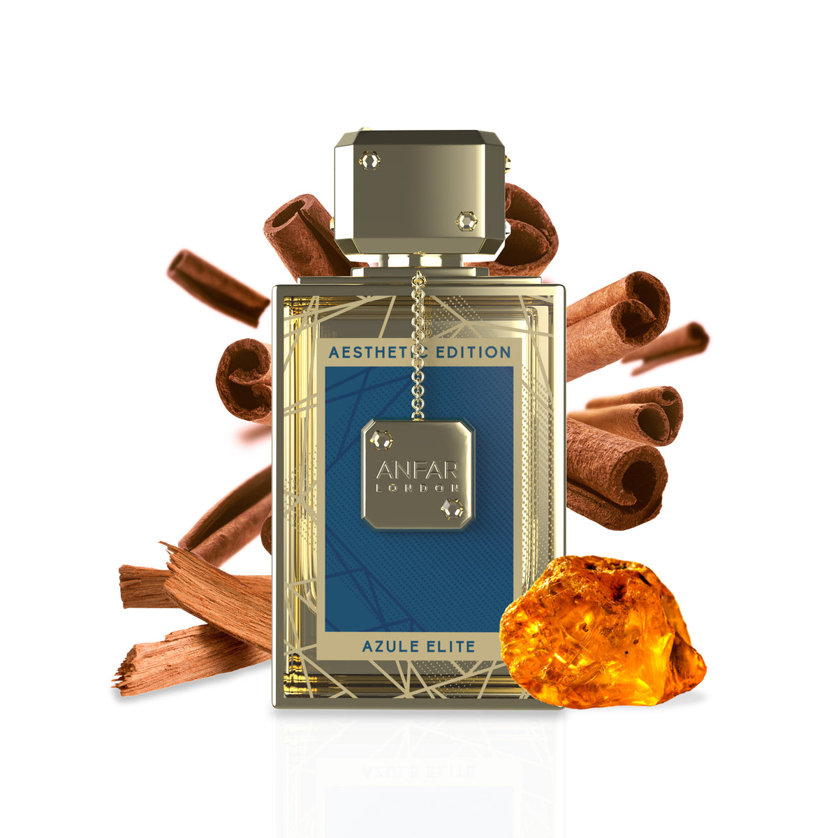 Anfar London Azule Elite bottle with fragrance notes