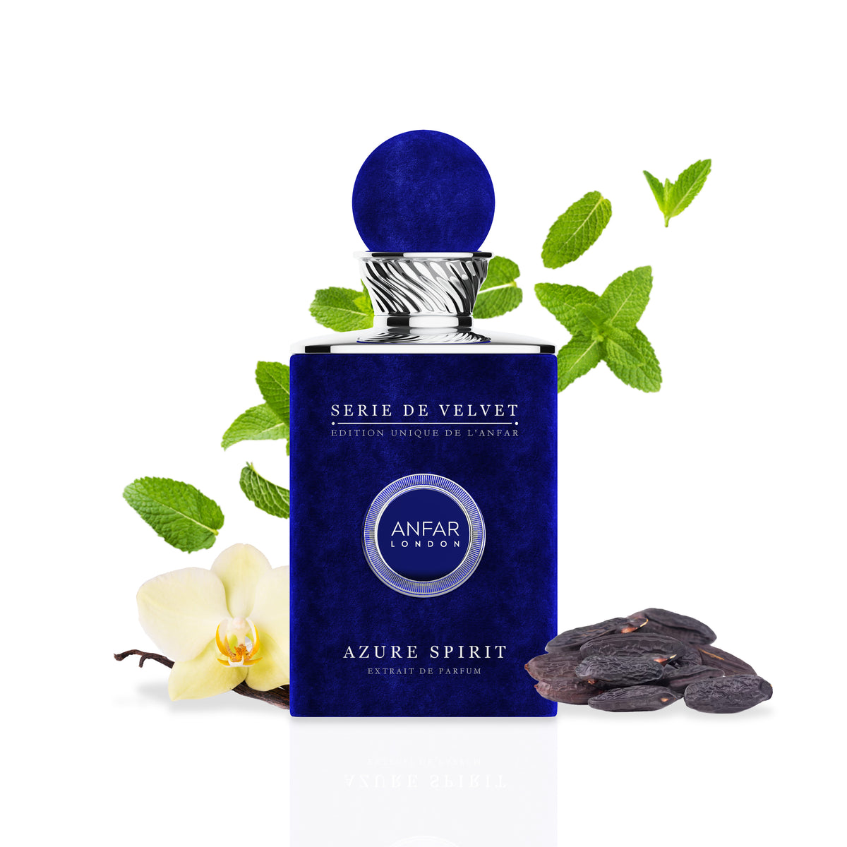 Anfar London Azure Spirit bottle with fragrance notes