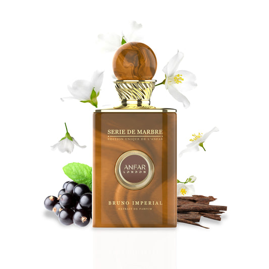Anfar London Bruno Imperial bottle with fragrance notes