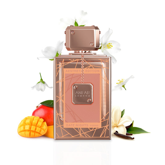 Anfar London Date Nights Femme bottle with fragrance notes