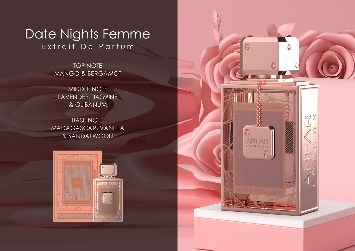 Anfar London Date Nights Femme Extrait de Parfum fragrance notes: top, heart and base notes