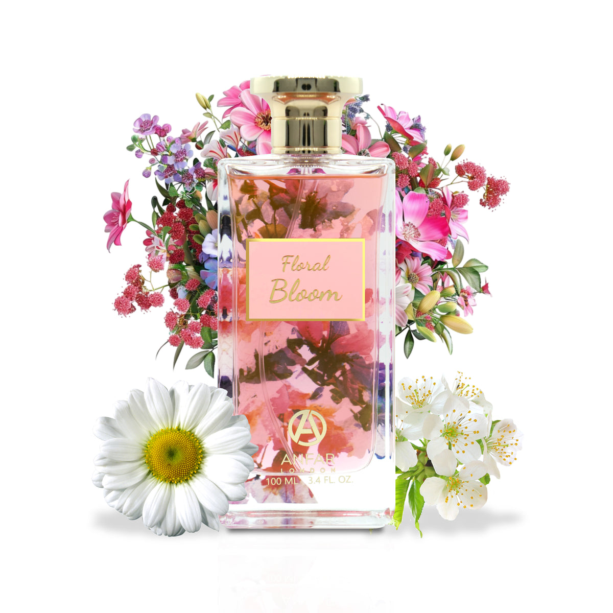 Anfar London Floral Bloom bottle with fragrance notes