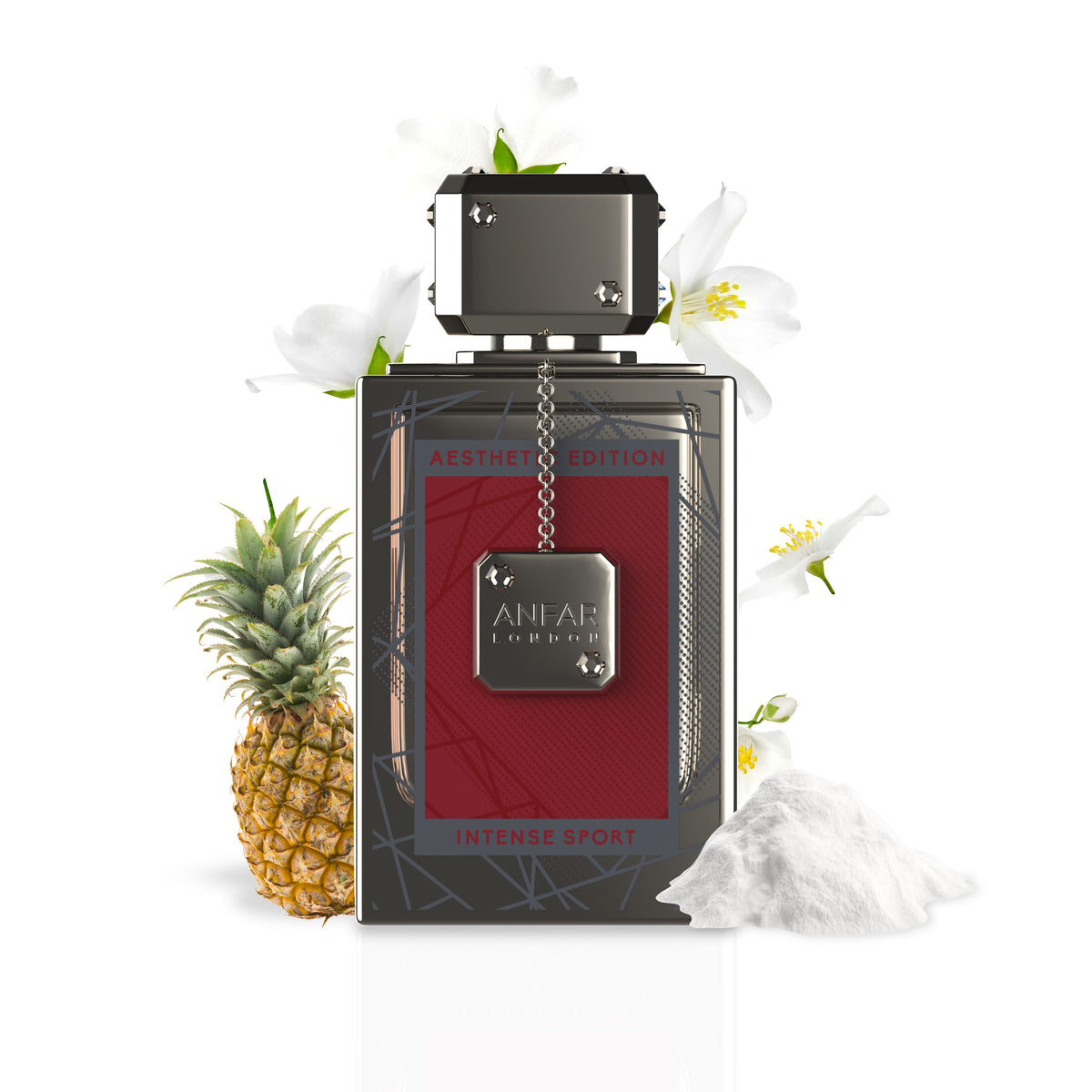 Anfar London Intense Sport bottle with fragrance notes