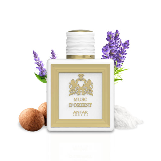 Anfar London Musc d'Orient bottle with fragrance notes
