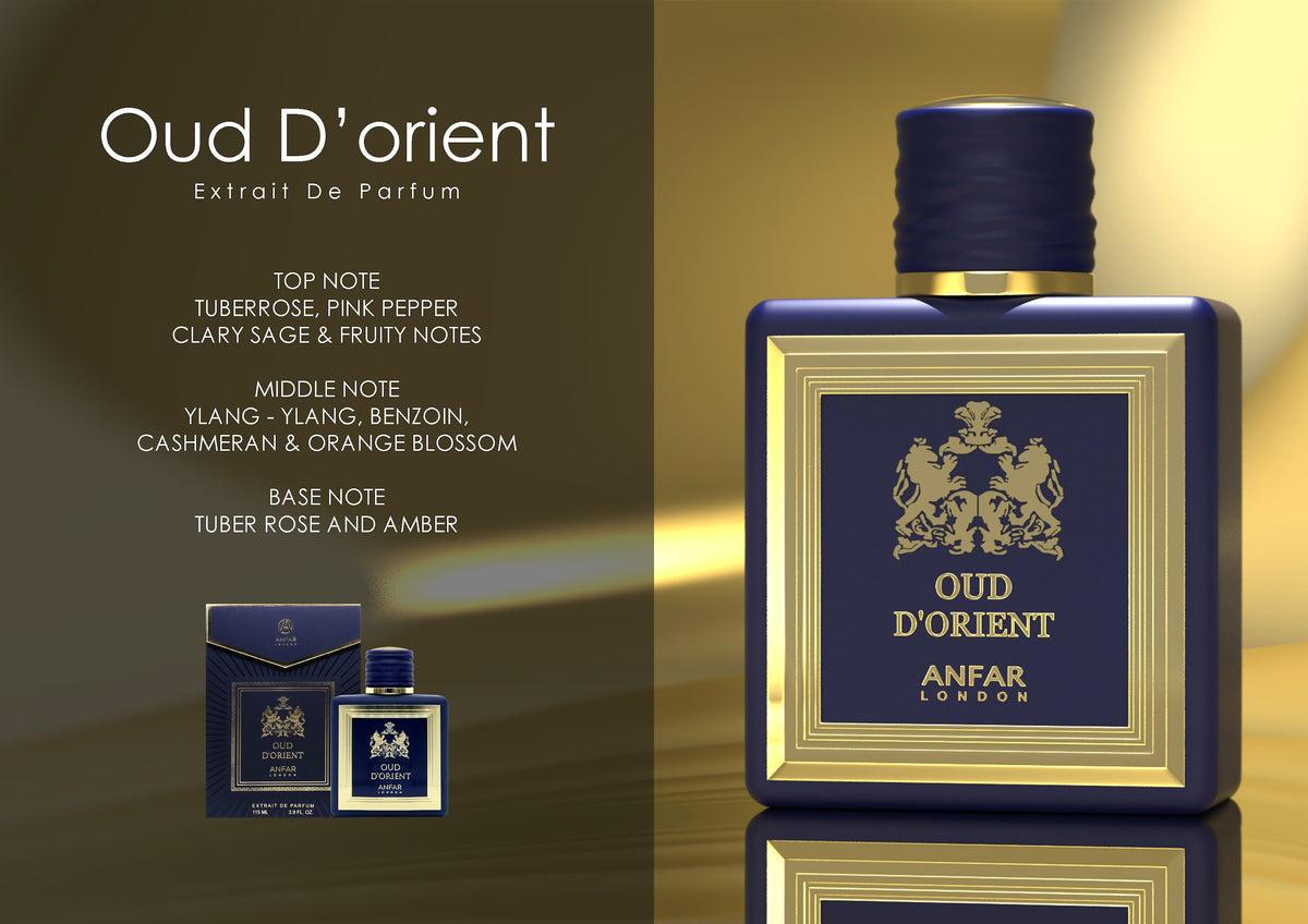 Anfar London Oud d'Orient Extrait de Parfum fragrance notes: top, heart and base notes