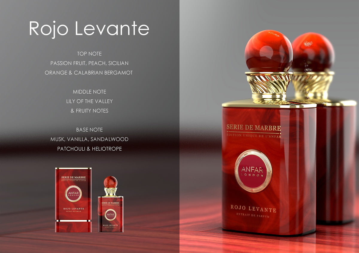 Anfar London Rojo Levante Extrait de Parfum fragrance notes: top, heart and base notes
