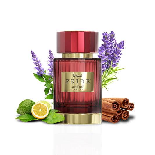 Anfar London Royal Pride bottle with fragrance notes