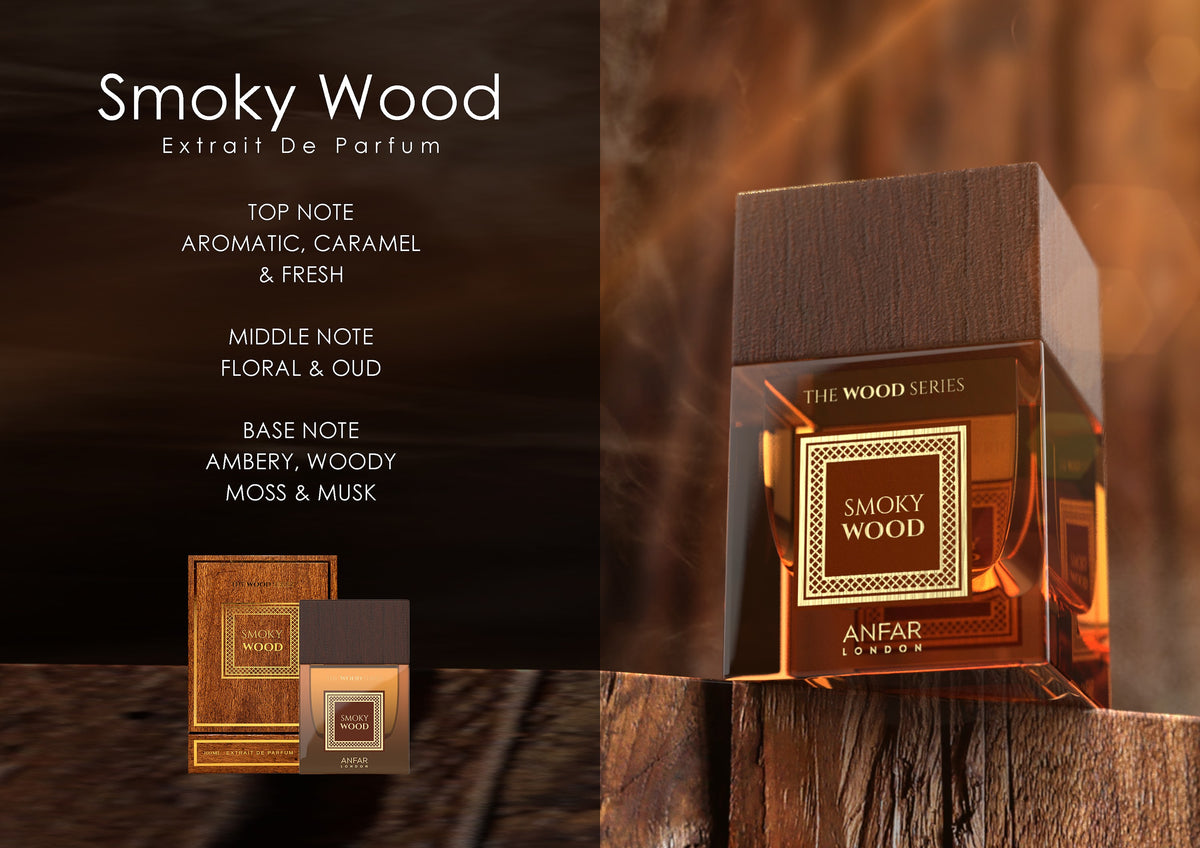 Anfar London Smoky Wood Extrait de Parfum fragrance notes: top, heart and base notes