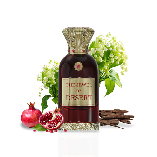 Anfar London The Jewel of Desert bottle with fragrance notes