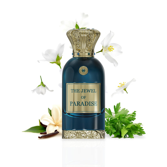 Anfar London The Jewel of Paradise bottle with fragrance notes